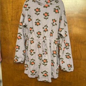 Hanna Andersson Floral Hooded Tunic with Drawstring